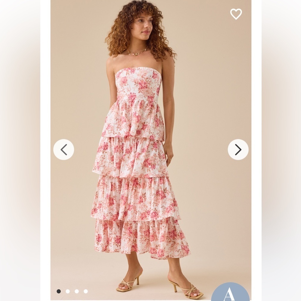 New with tags Altar’d State Rose Floral Tiered Maxi Dress